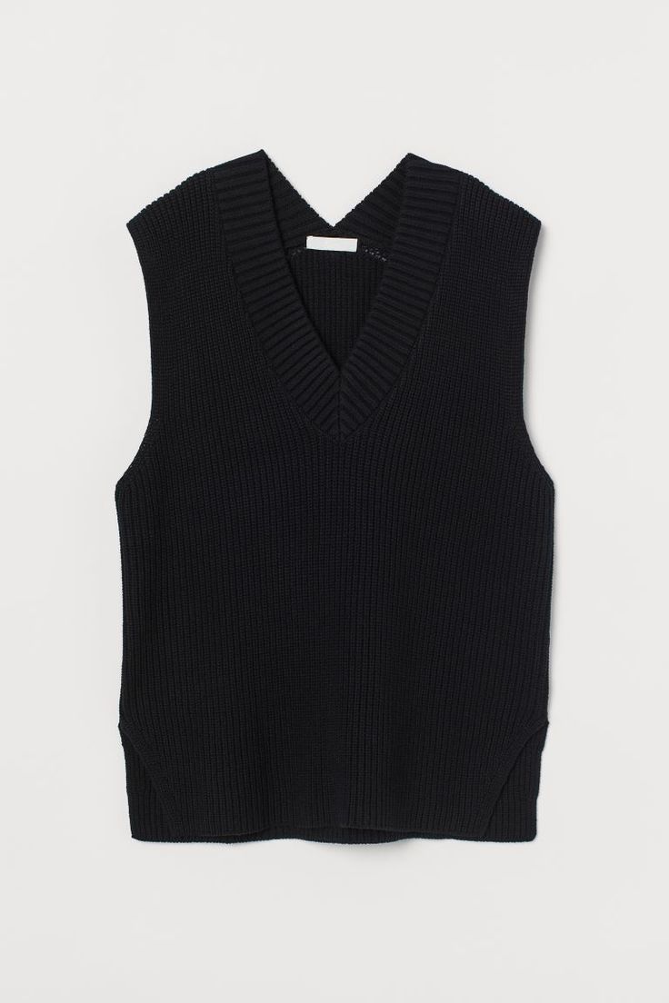V-neck Knitted Sleeveless Vest